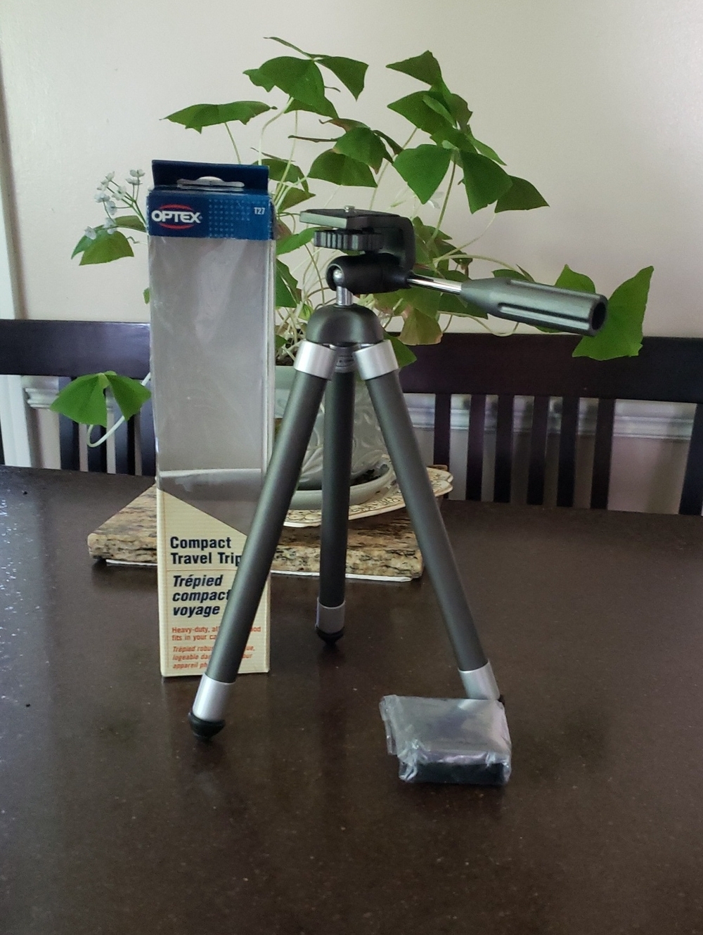 Optex Compact Travel Tripod.  Heavy Duty, all metal with camera bag.